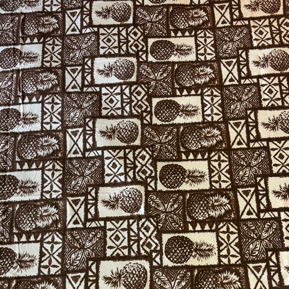 Brown and Cream Pineapple Patterned Fabric
